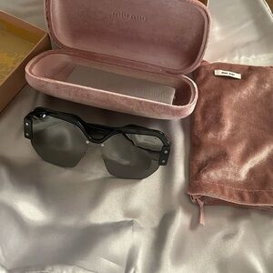 Miu Miu Black Geometric Sunglasses